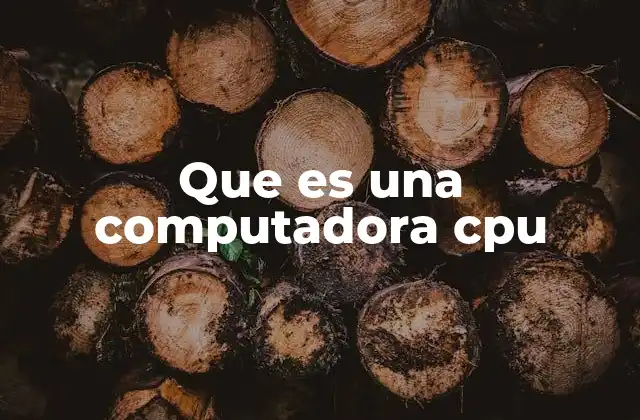 Que es una Computadora Cpu