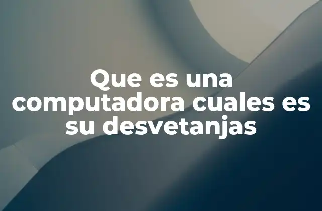 Que es una Computadora Cuales es Su Desvetanjas