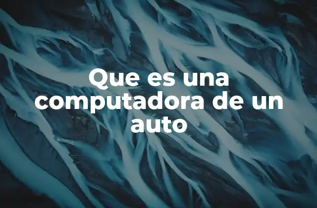 Que es una Computadora de un Auto