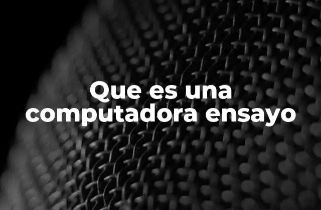 Que es una Computadora Ensayo