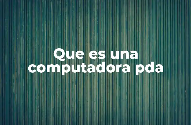 Que es una Computadora Pda