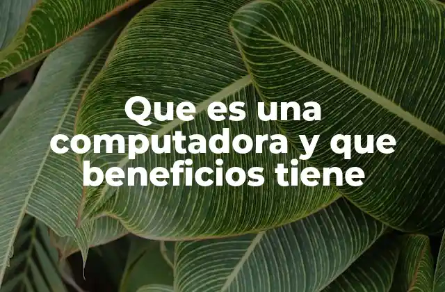 Que es una Computadora y que Beneficios Tiene