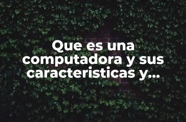 Que es una Computadora y Sus Caracteristicas y Componentes