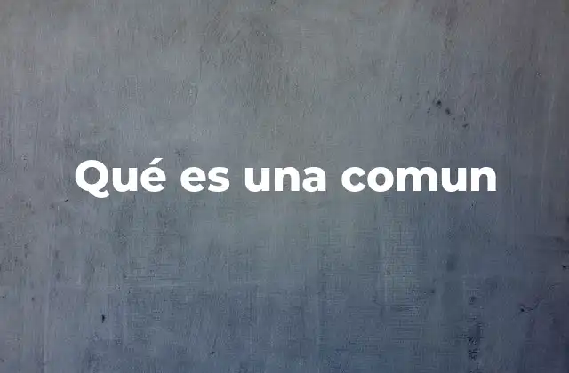 Qué es una Comun