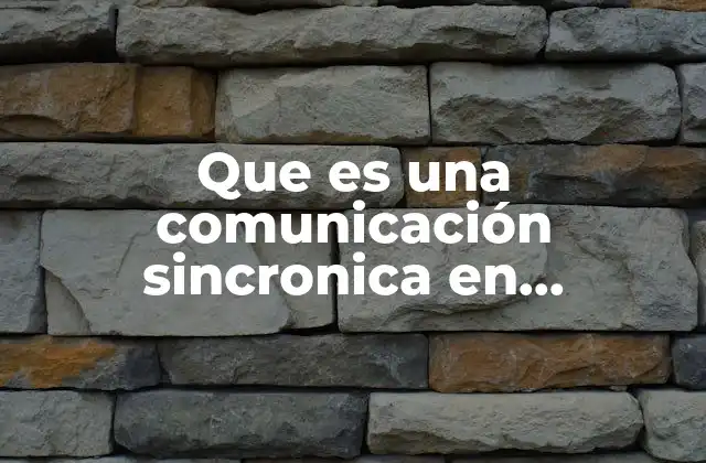 Que es una Comunicación Sincronica en Informatica