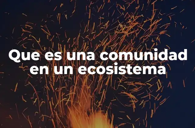 Que es una Comunidad en un Ecosistema