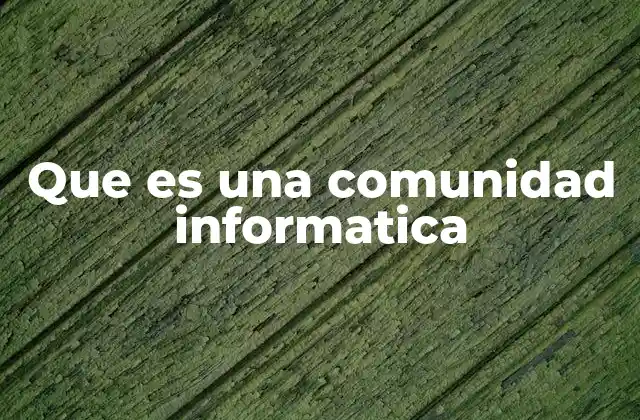 Que es una Comunidad Informatica