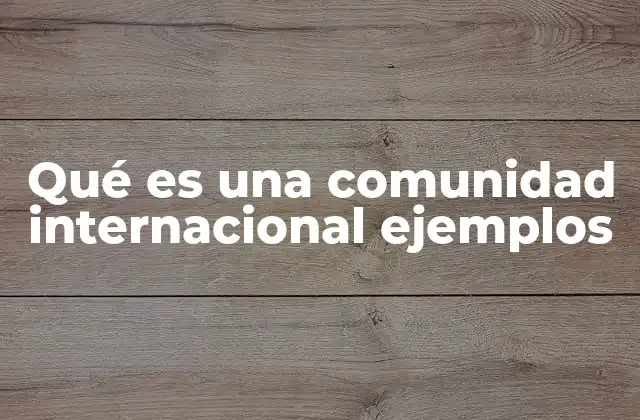 Qué es una Comunidad Internacional Ejemplos