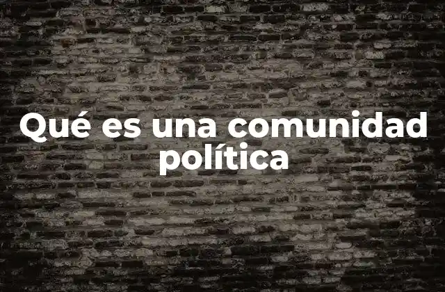 Qué es una Comunidad Política