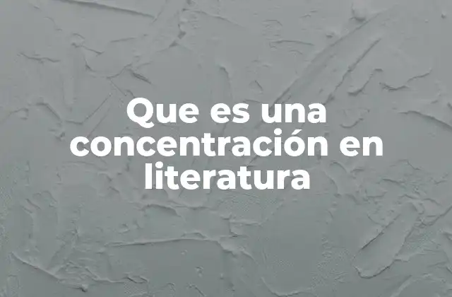 Que es una Concentración en Literatura