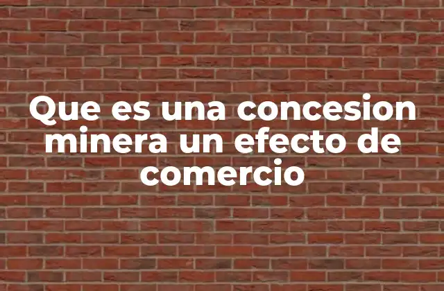 Que es una Concesion Minera un Efecto de Comercio