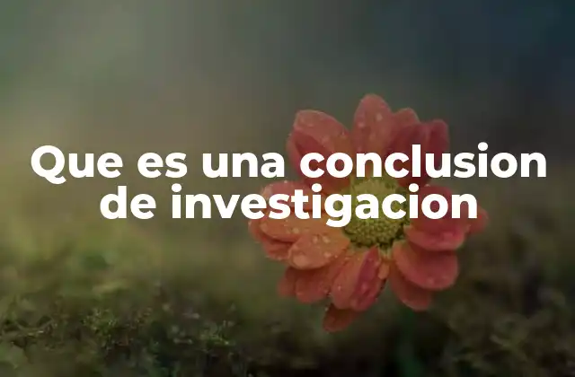 Que es una Conclusion de Investigacion