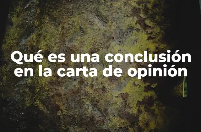 Qué es una Conclusión en la Carta de Opinión