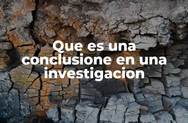 Que es una Conclusione en una Investigacion
