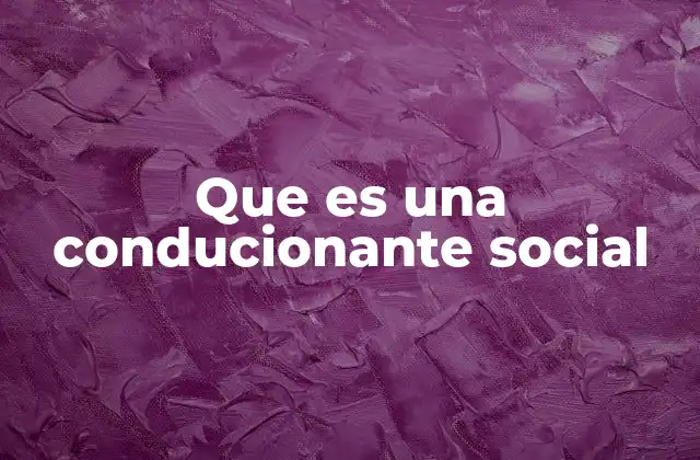 Que es una Conducionante Social