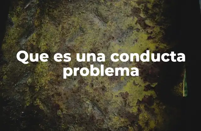 Que es una Conducta Problema