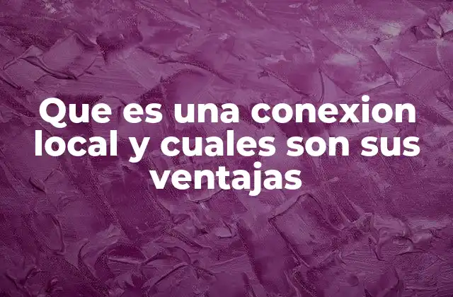 Que es una Conexion Local y Cuales Son Sus Ventajas