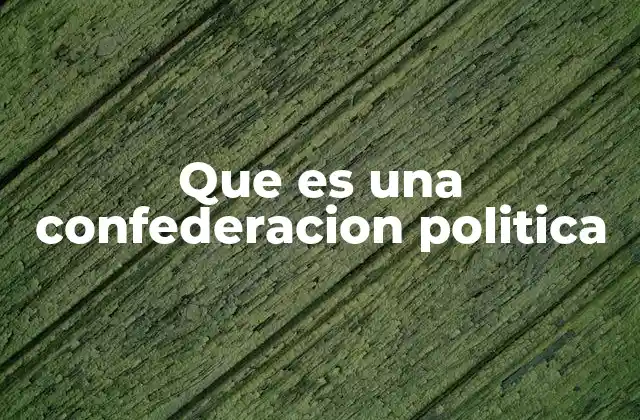 Que es una Confederacion Politica