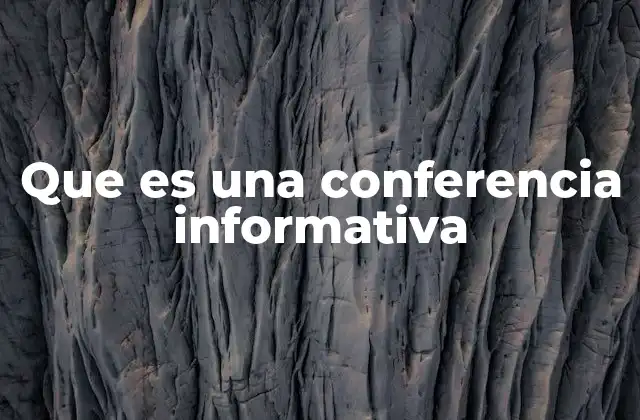 Que es una Conferencia Informativa