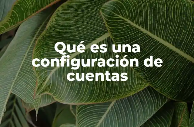 Qué es una Configuración de Cuentas