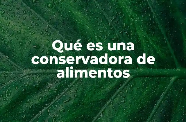 Qué es una Conservadora de Alimentos