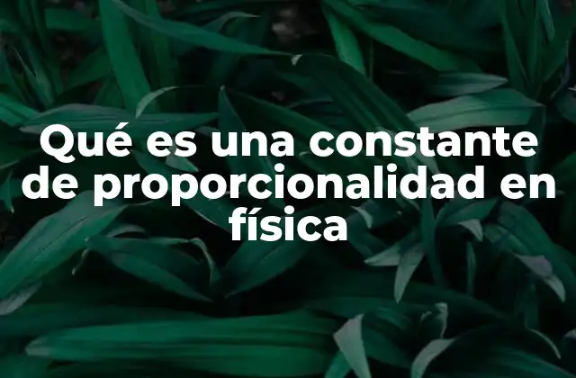 Qué es una Constante de Proporcionalidad en Física 2 La importancia de las constantes de proporcionalidad en las leyes físicas