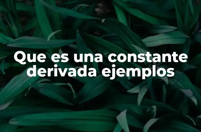 La importancia de la derivada de una constante en matemáticas