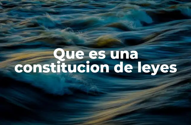 Que es una Constitucion de Leyes