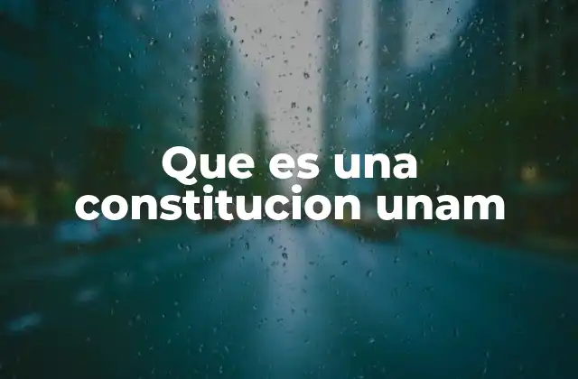 Que es una Constitucion Unam