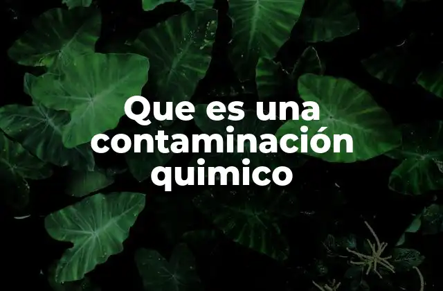Que es una Contaminación Quimico