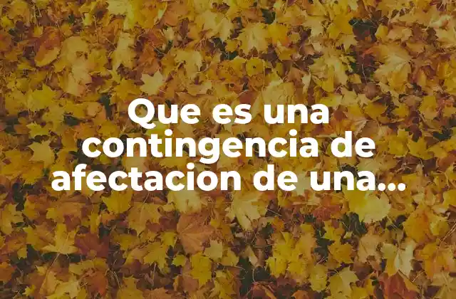 Que es una Contingencia de Afectacion de una Estructura
