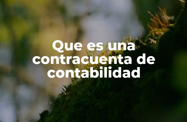 Que es una Contracuenta de Contabilidad