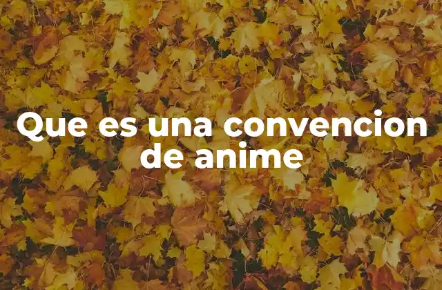 Que es una Convencion de Anime