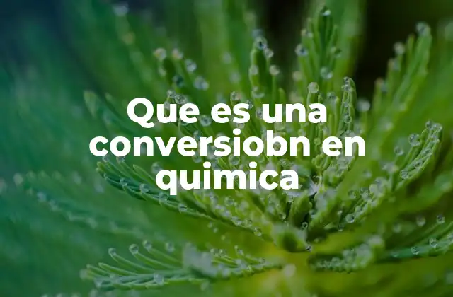 Que es una Conversiobn en Quimica