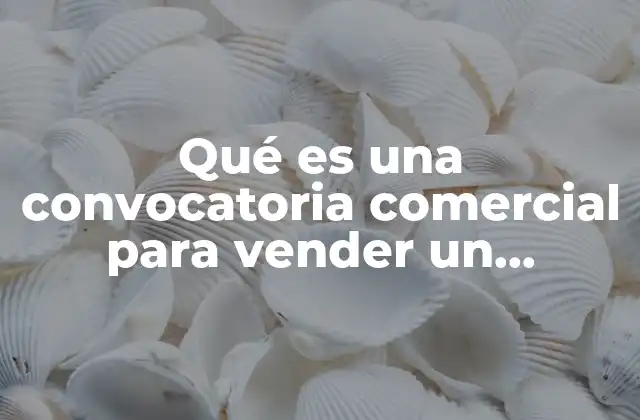Qué es una Convocatoria Comercial para Vender un Producto