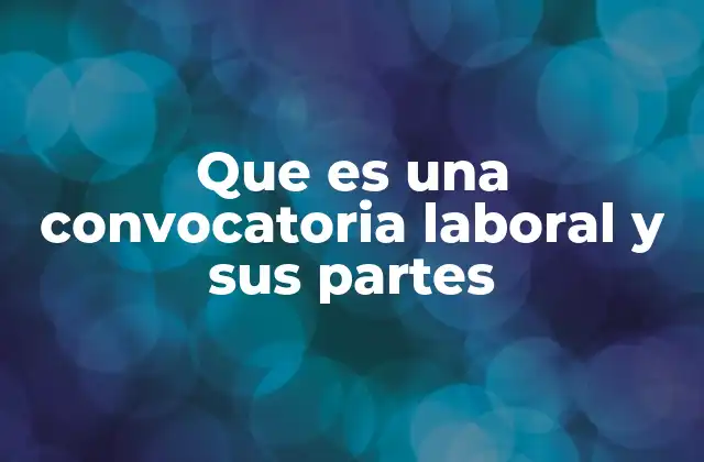Que es una Convocatoria Laboral y Sus Partes