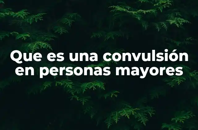 Que es una Convulsión en Personas Mayores