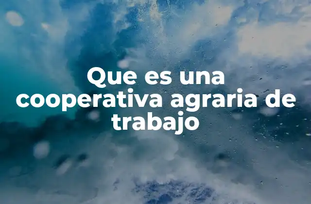 Que es una Cooperativa Agraria de Trabajo