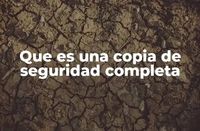 Que es una Copia de Seguridad Completa