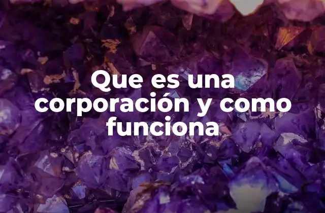 Que es una Corporación y como Funciona