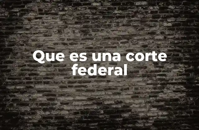 Que es una Corte Federal