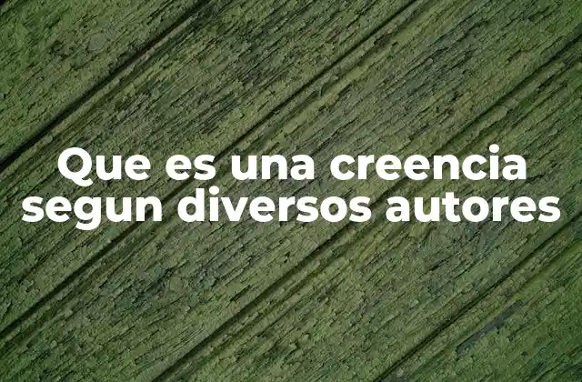Que es una Creencia Segun Diversos Autores