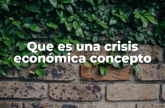 Que es una Crisis Económica Concepto