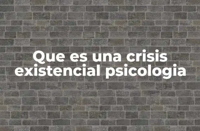 La intersección entre filosofía y psicología en la crisis existencial
