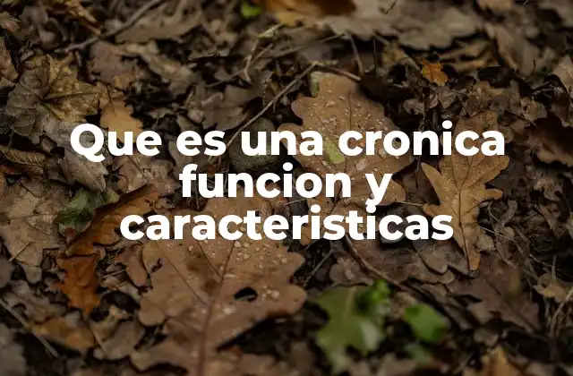 Que es una Cronica Funcion y Caracteristicas