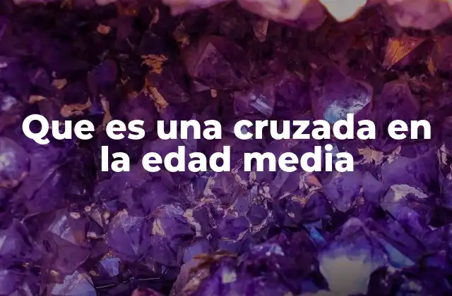 Que es una Cruzada en la Edad Media