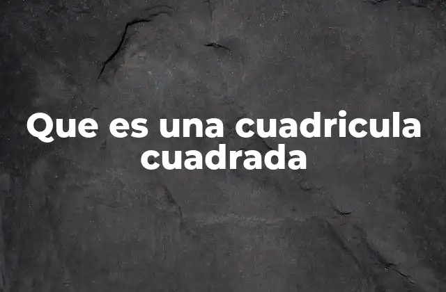 Que es una Cuadricula Cuadrada 2 Cuadrículas como base para sistemas de coordenadas