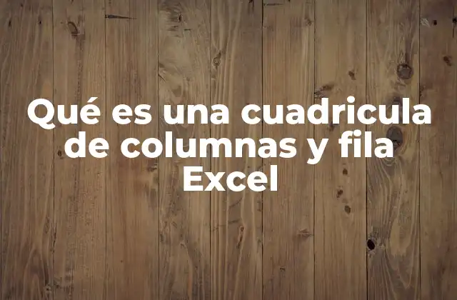 Qué es una Cuadricula de Columnas y Fila Excel 2 La base estructural de una hoja de cálculo
