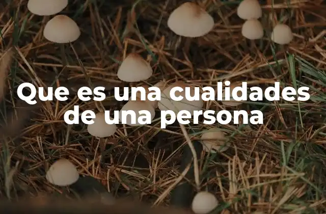 Que es una Cualidades de una Persona
