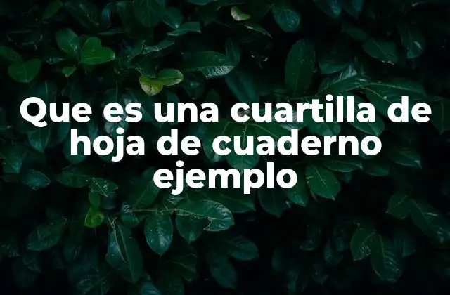 Que es una Cuartilla de Hoja de Cuaderno Ejemplo
